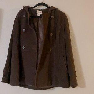 Brown peacoat